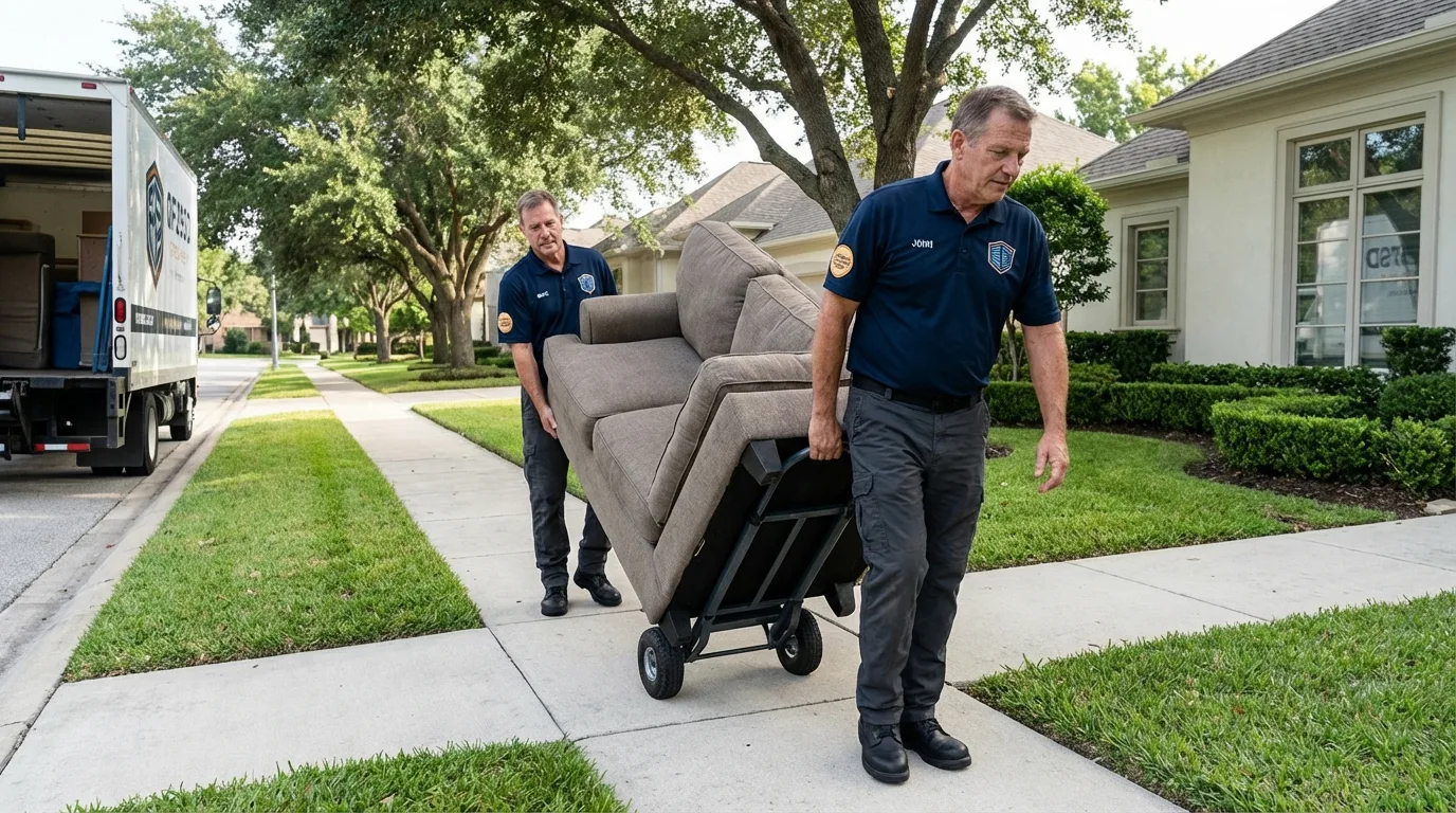 Local residential moving crew loading furniture in Ransomville, NY